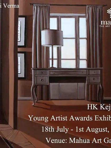 The promotional graphic for artist Bhartti Verma, a participant in the Young Artist Awards exhibition. We create individual highlights to give each young artist a spotlight.