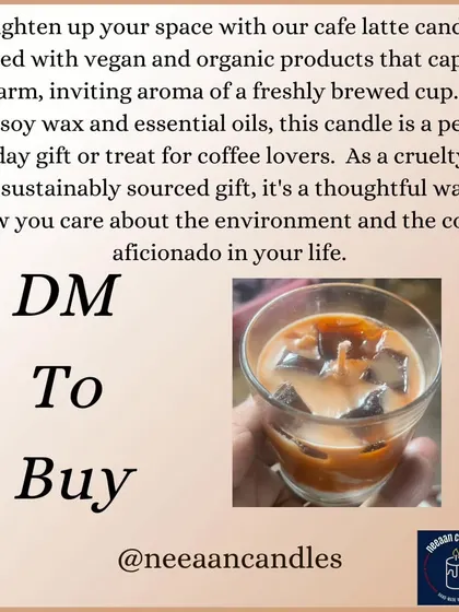 Our cafe latte candle is crafted with vegan and organic soy wax. It's a cruelty-free and sustainably sourced gift that captures the warm, inviting aroma of a freshly brewed cup.