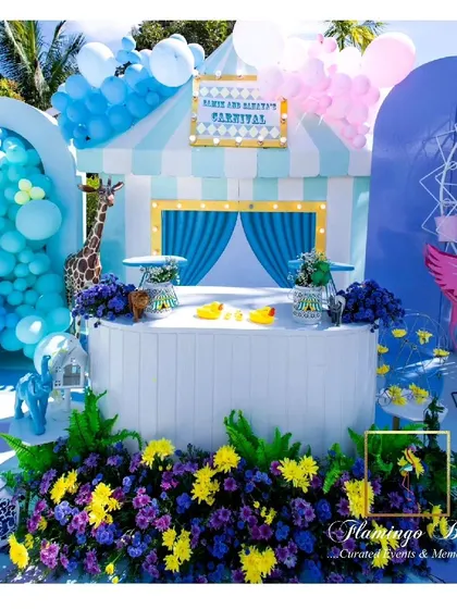 Another angle of the beautiful pastel carnival stall.