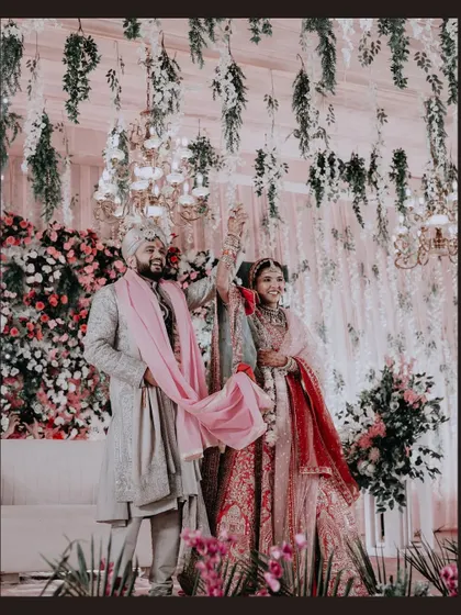 The couple united during their ceremony, a beautiful portrait of them tied together in a sacred bond.