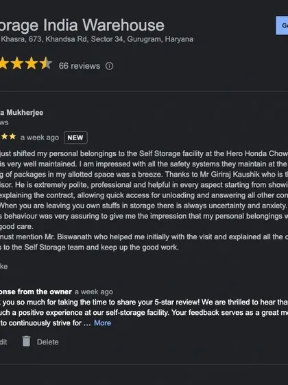 This review emphasizes the peace of mind our service provides. The client was impressed with our well-maintained facility, safety systems, and the professional, helpful conduct of our site supervisor.