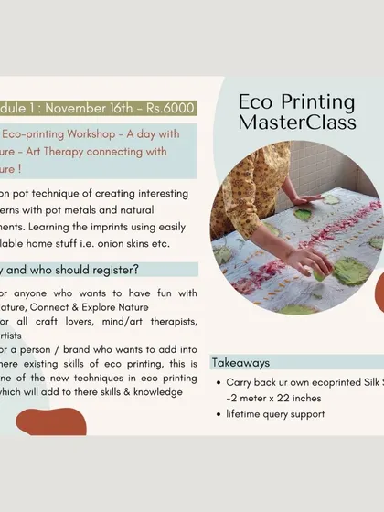 An overview of our one-day Eco-Printing Masterclass module. This session is designed for anyone who wants to have fun with nature, including artists, therapists, and brands looking to add new skills.