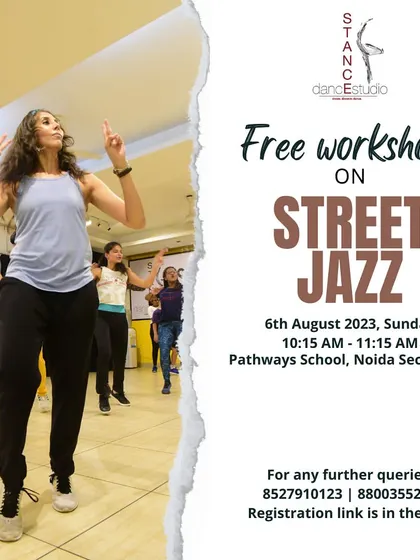 Announcing a free workshop on Street Jazz in Noida. This is a perfect chance for all jazz enthusiasts to come groove and learn with us.