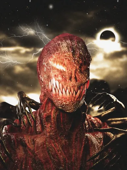 An alternate version of the "Ancients" collaboration piece. This render uses a different background with a solar eclipse, creating a more ominous, cosmic-level threat.