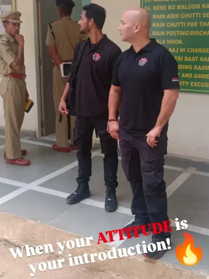 My team and I at a police station. Our work with law enforcement units keeps our skills sharp and our system grounded in reality. Your attitude and presence are your first line of defense.