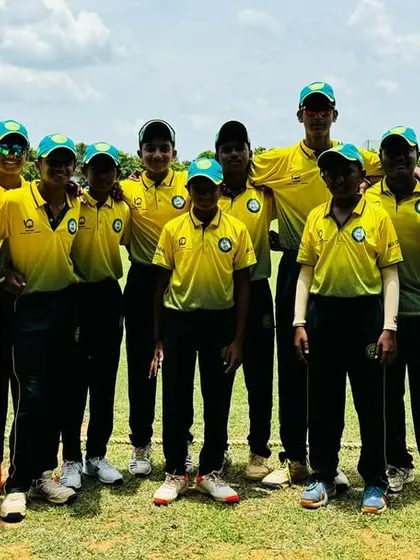 The team poses for a photo on the field during their successful tour of Chennai.