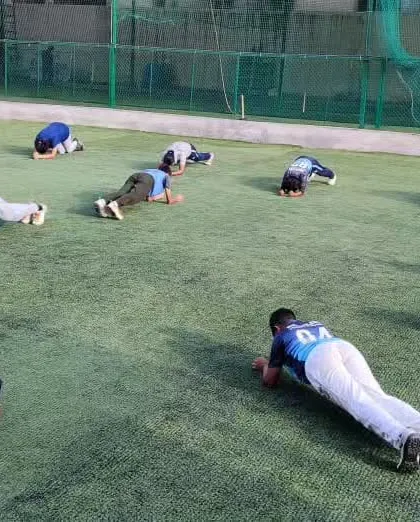 Core strength is the foundation of a powerful athlete. Our U-14 team works on planks and other core exercises, building stability and endurance.
