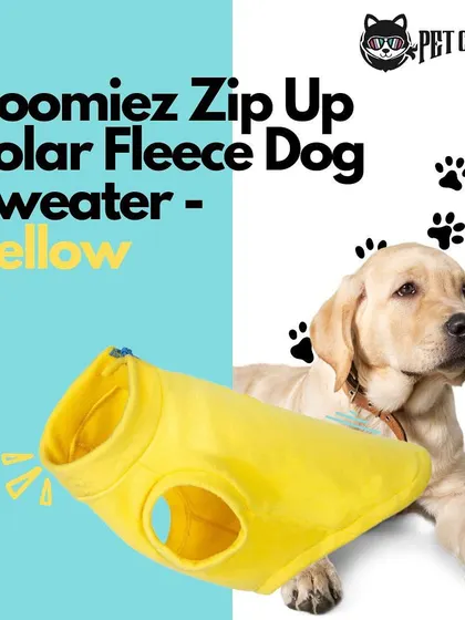 Keep your pooch warm and cozy with this Zoomiez zip-up polar fleece dog sweater. It's easy to put on and provides extra warmth during chilly weather.