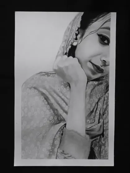 This A4 portrait was a paid commission from West Bengal. I used a half-hidden face composition to create a sense of mystery and artistry.