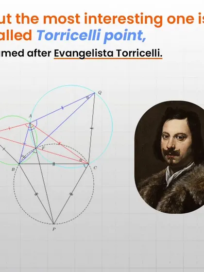 Named after Evangelista Torricelli, the Torricelli point is just one of thousands of special points within a triangle, each with its own story.