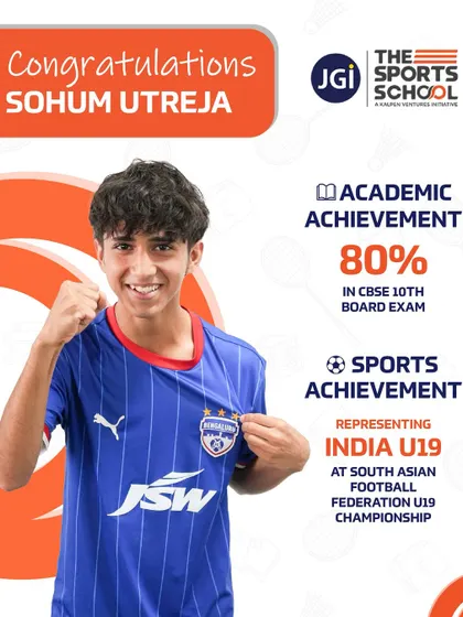 Sohum Utreja's success story: scoring 80% in his 10th board exams while representing India in the U19 football team, proving that sports and academics can excel together.