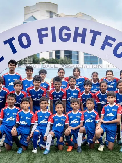 Our Young Blues stand proudly for a group photo at the BFC Open House. We are here to fight for you.