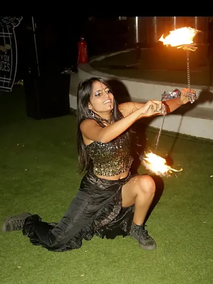 A fire poi performance at 46 Ounces brewery. It’s been amazing to see breweries in Bangalore embrace fire arts, creating new and exciting nightlife experiences.