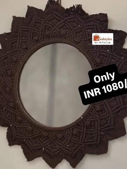 A great deal on this stunning macrame wall mirror. The detailed, sunburst-style frame is entirely handcrafted and adds a wonderful boho touch to your home.