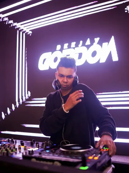 Looking out towards the crowd while in the middle of a set. I'm always reading the room to see what music will hit the hardest.