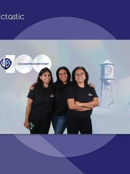 Showcasing my instant background removal technology at a Warner Brothers event. I can place guests in any custom environment without needing a physical green screen, offering limitless creative possibilities for your brand.