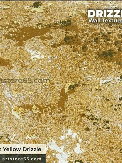A sample swatch of the Light Yellow Drizzle finish. This texture combines a warm yellow base with spatters of white and darker tones to create a rich, sun-baked look.