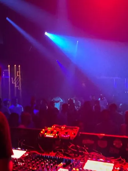 A view from the console at Labyrinth Club in Belgium. The crowd was ready for a proper techno after party.