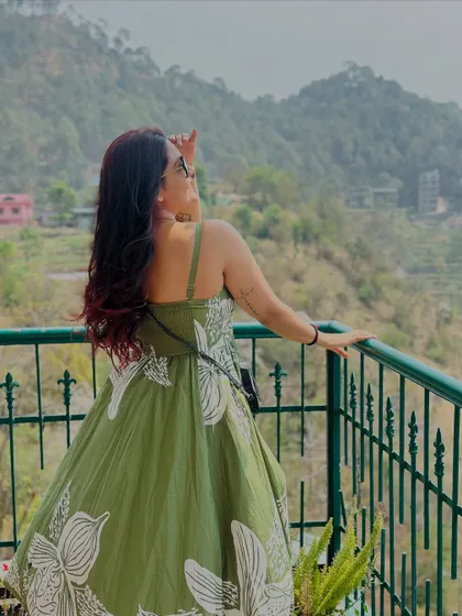 Looking out at the hills of Kasauli.