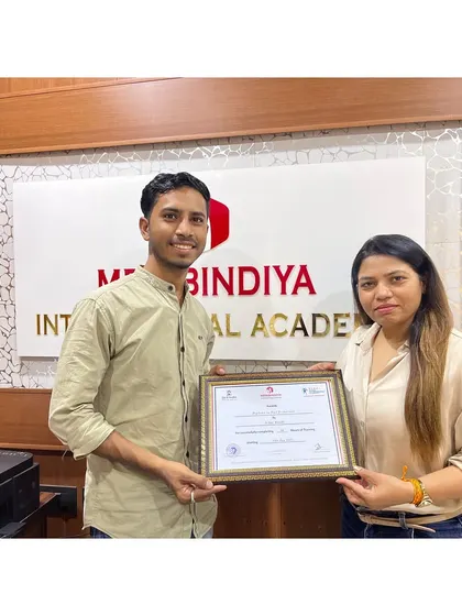 A proud moment for our male student as he receives his professional certification. The hair industry has incredible opportunities for everyone.