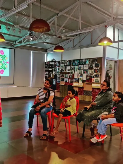 Sharing Hungarian folktales with a curious audience of kids and parents. Our sessions are often a family affair, creating a wonderful shared experience at our Bangalore events for kids.