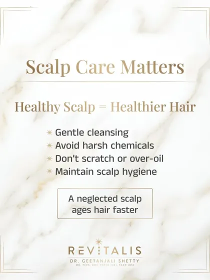 Your scalp care routine directly impacts hair aging. A neglected scalp ages hair faster. Gentle cleansing, avoiding harsh chemicals, and maintaining scalp hygiene are crucial steps to slow down premature greying.