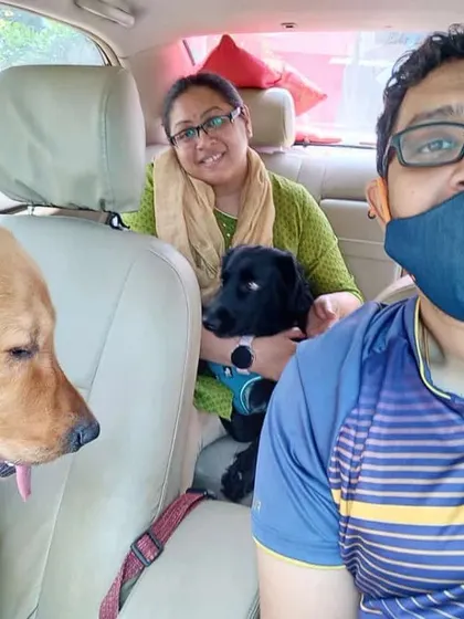 A car ride with the family. We were so excited to welcome Hope, our new guest, for her stay with us.