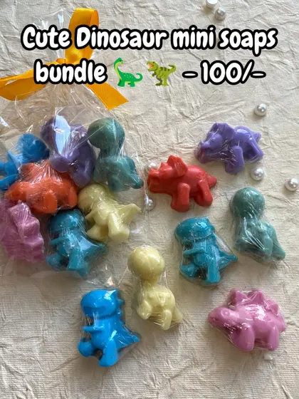 A bundle of my cute mini dinosaur soaps. These are perfect for little hands and make a great return gift for dinosaur-themed birthday parties.