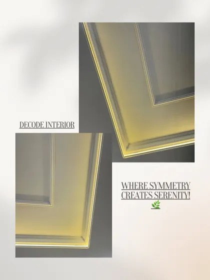 Where symmetry creates serenity. This close-up shows a classic symmetrical tray ceiling design with integrated cove lighting, adding a touch of timeless elegance.