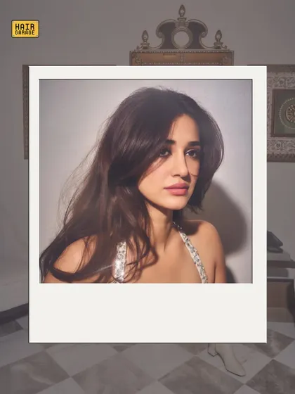 A soft and dreamy polaroid-style shot of Disha Patani. I styled her hair with a gentle wave and a bit of texture for an effortlessly beautiful look.