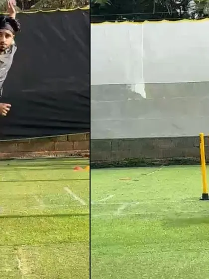 This image is the same as 160 and shows the leg spinner's transformation. From a collapsed stride to a strong and upright body position, this change allows for better power generation and consistency.