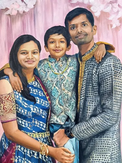 The full family portrait, showing the beautiful bond between the parents and their son.