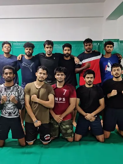 The serious faces before the fun begins. A great group for our evening Jiu-Jitsu class.