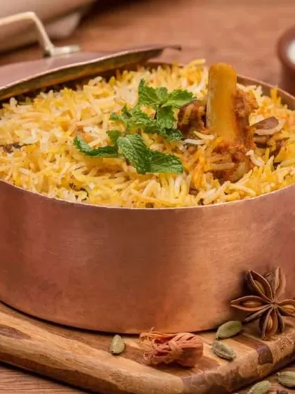 A classic lamb biryani, a testament to our expertise in traditional Indian cooking. We slow-cook our biryanis to ensure deep, aromatic flavor in every bite.