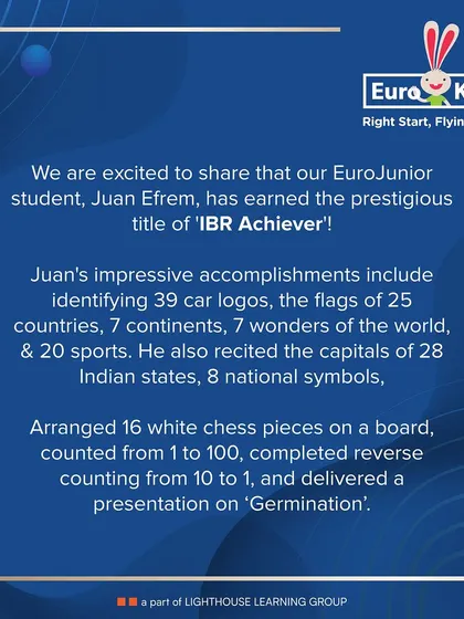 Juan's impressive list of achievements includes identifying car logos, country flags, wonders of the world, and even delivering a presentation on 'Germination'. He is a true example of a curious and confident learner.
