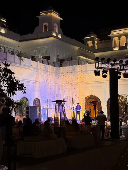 The majestic Ran Baas Palace in Patiala, the setting for the Sur Mahal baithaks. Performing at such a historic venue, steeped in culture, adds another layer of magic to the music.