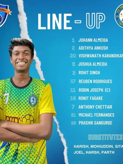 The starting lineup for the match, featuring a strong mix of defense and attack.
