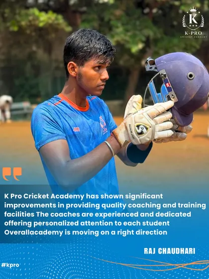"The coaches are experienced and dedicated, offering personalized attention." A testimonial from our player Raj Chaudhari on his experience at K-Pro.