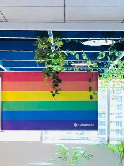 This collection of photos and an animated video celebrates Pride Month at Solutionec. We showcase our decorated office and team members, reinforcing our commitment to creating a safe, welcoming, and inclusive environment where everyone can be their authentic self.