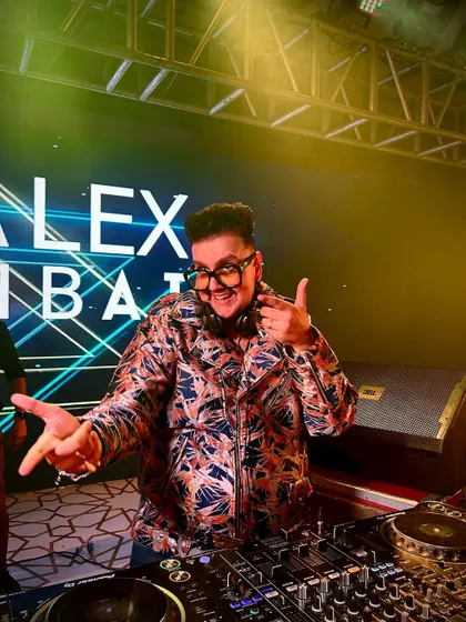 Thumbs up and a smile. This picture shows my approval and excitement when the crowd's energy is perfectly in sync with my music.