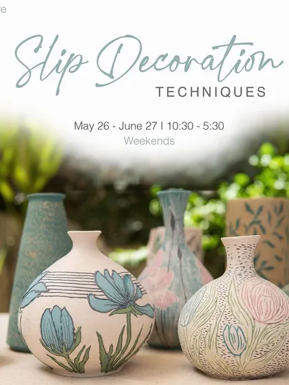 On popular demand, our slip decoration technique workshop is back. This course is for students with some beginner experience who want to explore various methods for adding intricate patterns and colors to their work.