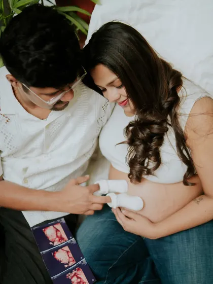 A sweet at-home maternity moment with tiny baby booties and the latest sonogram. This lifestyle shoot was beautifully simple and full of love.