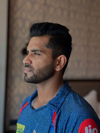 For Shivam Mavi, we paired a voluminous hairstyle with a sharp beard line-up. The contrast creates a modern and stylish look.