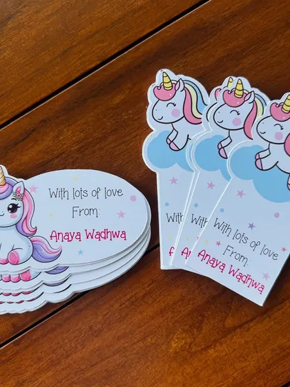 Add a sprinkle of magic with these personalized unicorn-themed gift tags. They are perfect for birthday party favors or any gift for a unicorn lover.
