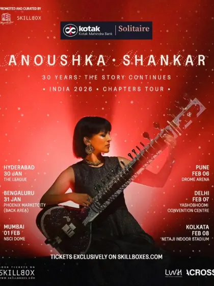 A duplicate of the official tour poster for Anoushka Shankar's India tour.