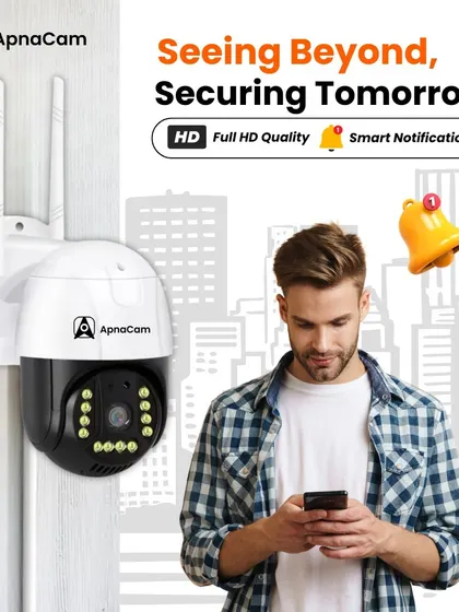 Seeing beyond, securing tomorrow. This outdoor camera provides full HD quality and smart notifications to keep you aware of any activity around your property.