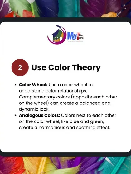 Tip 2: Use color theory. I can help you use a color wheel to find complementary or analogous colors that create a balanced and harmonious look in your home.