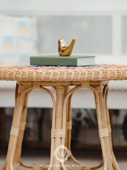We created a chic and comfortable lounge area for this Mehendi using pastel-colored sofas and chairs. The setup was perfect for guests to relax, chat, and enjoy the festivities.