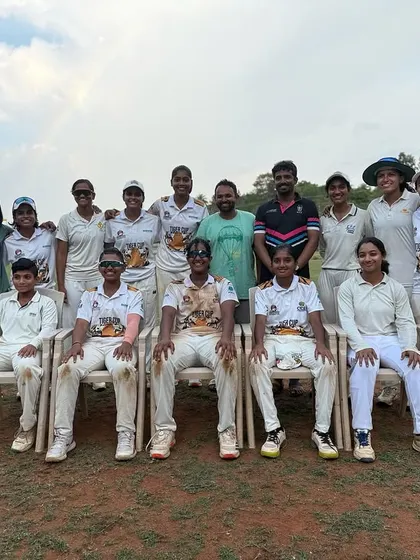Relaxed but victorious. The team enjoying a well-deserved moment of rest on chairs after winning the Tiger Cup final.