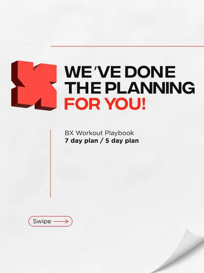 We've done the planning for you. Our workout playbook offers 7-day and 5-day plans to keep your training consistent and effective.